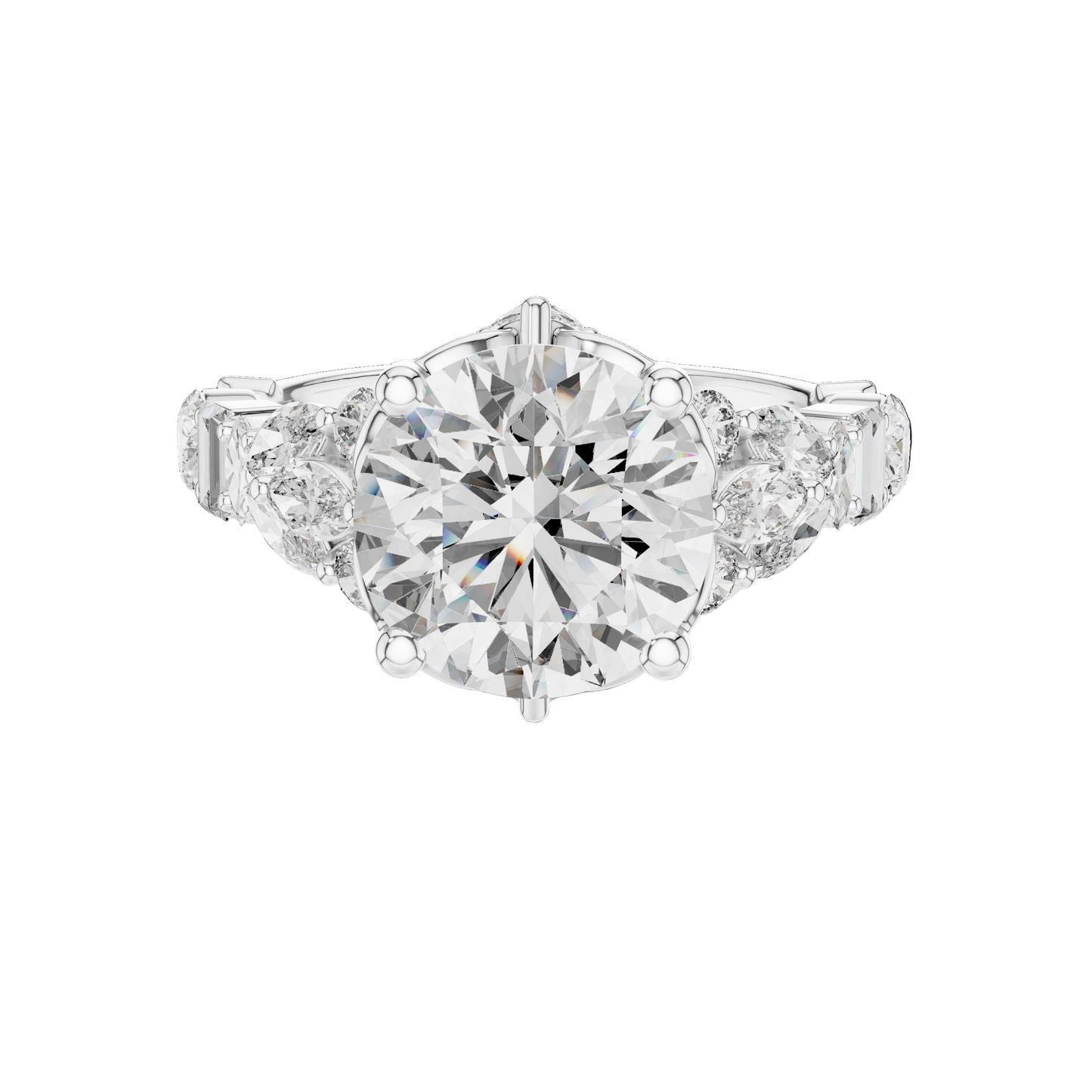 4.044 CT Lab Diamond Solitaire Ring for Women | VVS-VS EF Clarity | 18KT, 14KT, 10KT Gold & 925 Silver | Rose, Yellow, White Gold & Moissanite Options