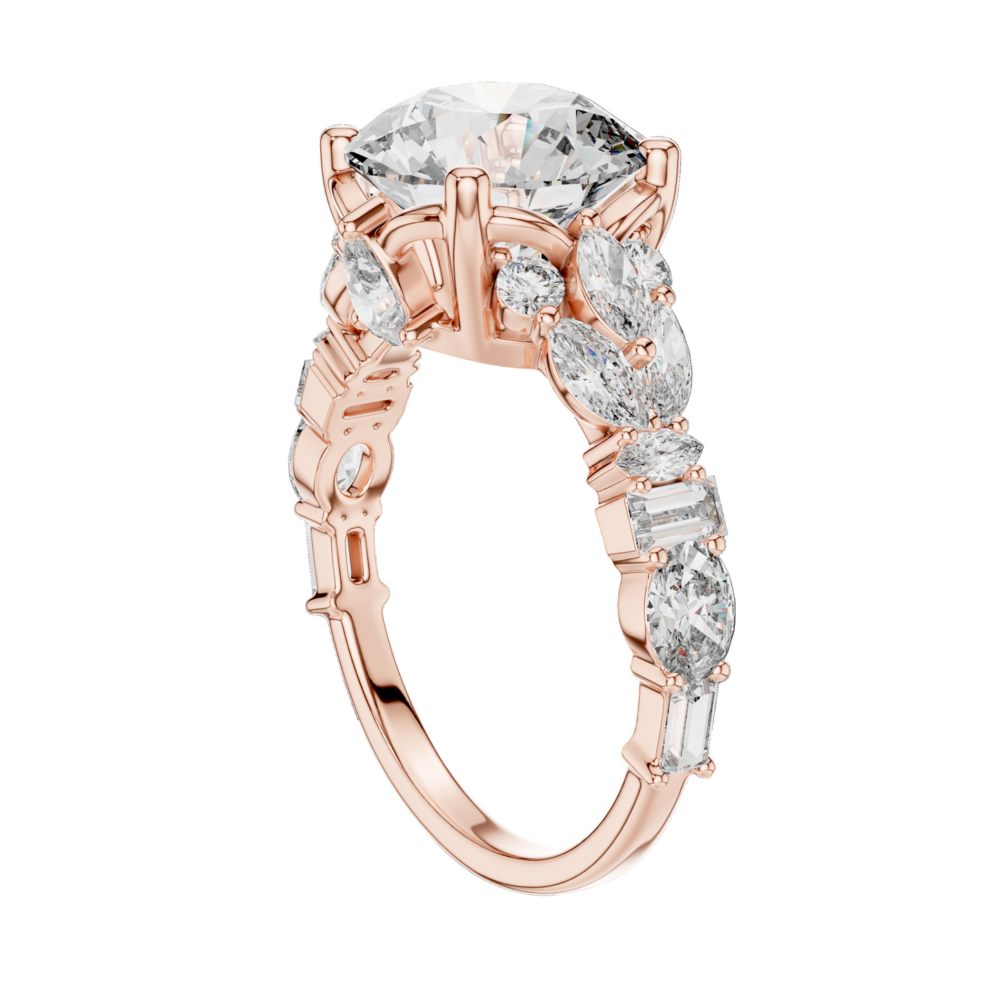 4.044 CT Lab Diamond Solitaire Ring for Women | VVS-VS EF Clarity | 18KT, 14KT, 10KT Gold & 925 Silver | Rose, Yellow, White Gold & Moissanite Options