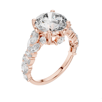 4.044 CT Lab Diamond Solitaire Ring for Women | VVS-VS EF Clarity | 18KT, 14KT, 10KT Gold & 925 Silver | Rose, Yellow, White Gold & Moissanite Options