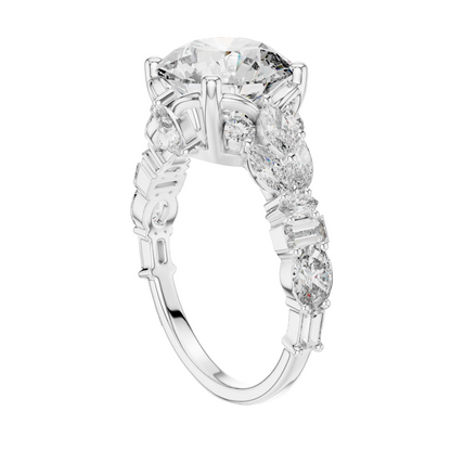 4.044 CT Lab Diamond Solitaire Ring for Women | VVS-VS EF Clarity | 18KT, 14KT, 10KT Gold & 925 Silver | Rose, Yellow, White Gold & Moissanite Options