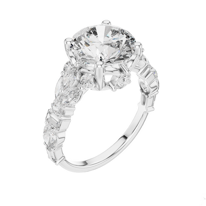 4.044 CT Lab Diamond Solitaire Ring for Women | VVS-VS EF Clarity | 18KT, 14KT, 10KT Gold & 925 Silver | Rose, Yellow, White Gold & Moissanite Options