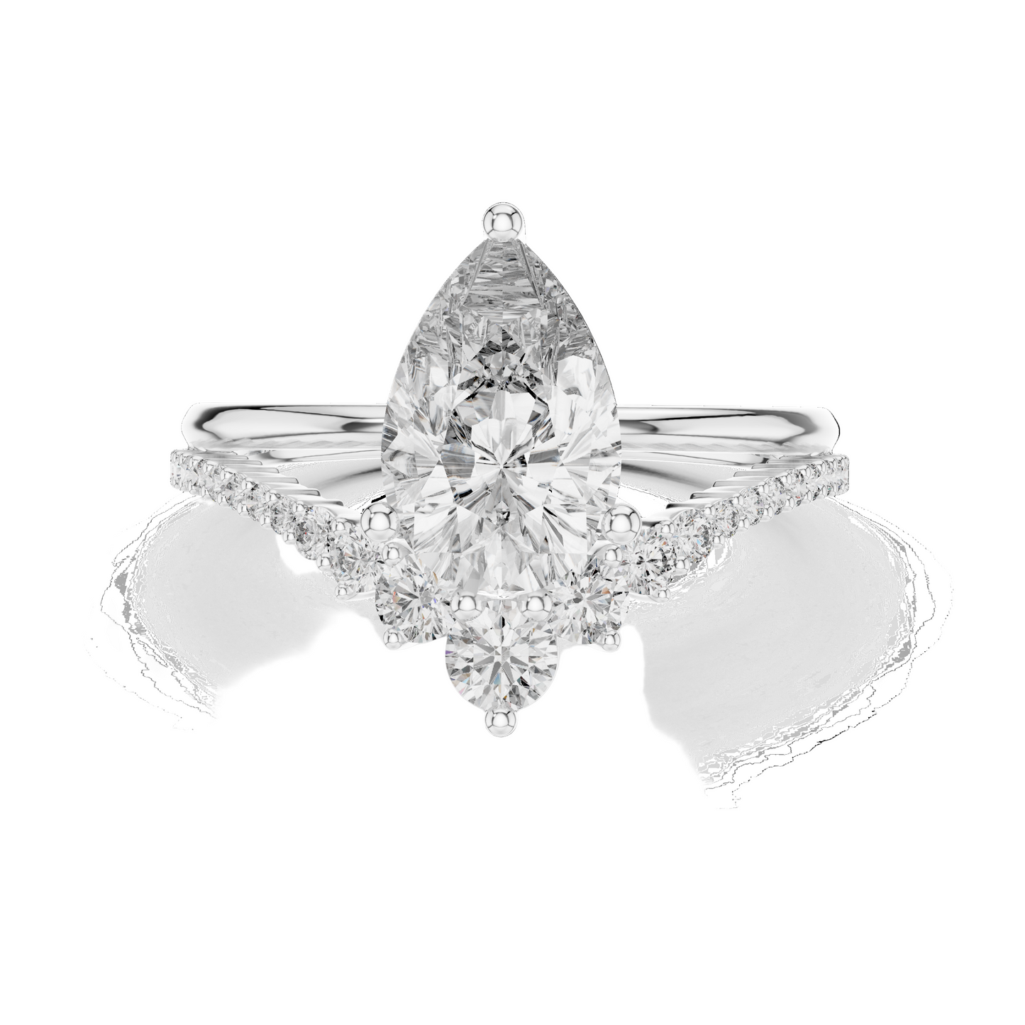 2.34 CT Pear-Shaped Lab Diamond Ring for Women | VVS-VS EF Clarity | 18KT, 14KT, 10KT Gold & 925 Silver | Rose, Yellow, White Gold & Moissanite Options