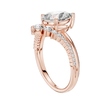 2.34 CT Pear-Shaped Lab Diamond Ring for Women | VVS-VS EF Clarity | 18KT, 14KT, 10KT Gold & 925 Silver | Rose, Yellow, White Gold & Moissanite Options