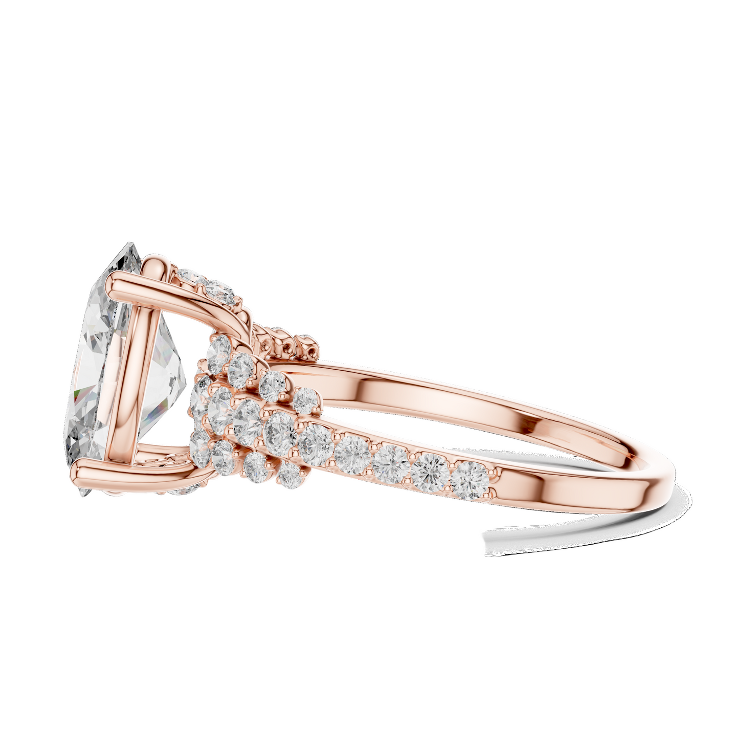 2.57 CT Oval Lab Diamond Ring for Women | VVS-VS EF Clarity | 18KT, 14KT, 10KT Gold & 925 Silver | Moissanite Option Available | Rose, Yellow, White Gold