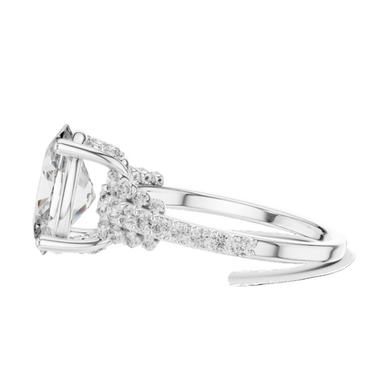 2.57 CT Oval Lab Diamond Ring for Women | VVS-VS EF Clarity | 18KT, 14KT, 10KT Gold & 925 Silver | Moissanite Option Available | Rose, Yellow, White Gold