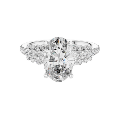 2.57 CT Oval Lab Diamond Ring for Women | VVS-VS EF Clarity | 18KT, 14KT, 10KT Gold & 925 Silver | Moissanite Option Available | Rose, Yellow, White Gold