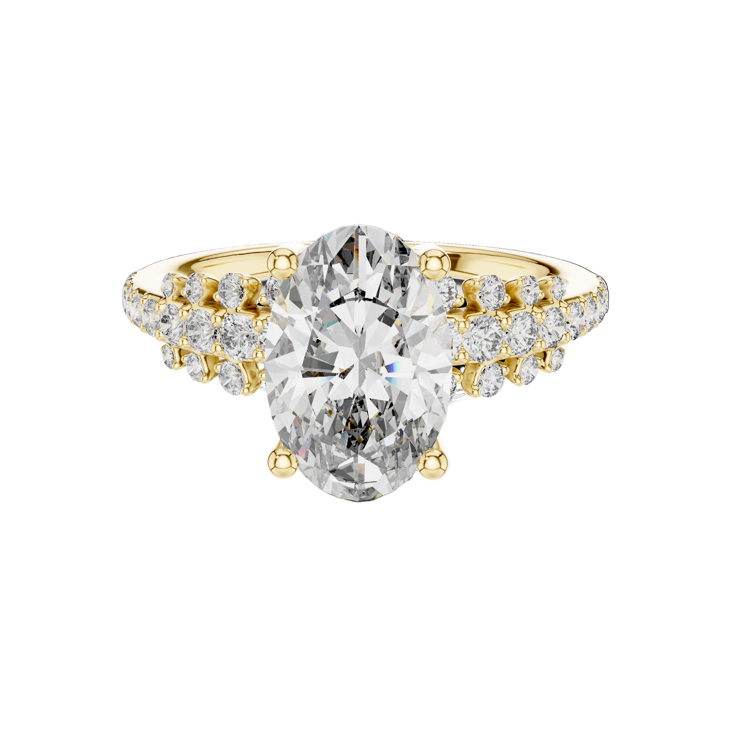 2.57 CT Oval Lab Diamond Ring for Women | VVS-VS EF Clarity | 18KT, 14KT, 10KT Gold & 925 Silver | Moissanite Option Available | Rose, Yellow, White Gold