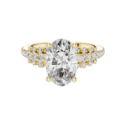 2.57 CT Oval Lab Diamond Ring for Women | VVS-VS EF Clarity | 18KT, 14KT, 10KT Gold & 925 Silver | Moissanite Option Available | Rose, Yellow, White Gold