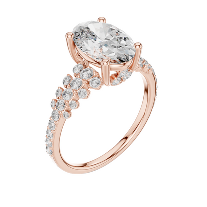 2.57 CT Oval Lab Diamond Ring for Women | VVS-VS EF Clarity | 18KT, 14KT, 10KT Gold & 925 Silver | Moissanite Option Available | Rose, Yellow, White Gold