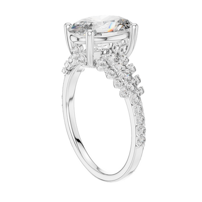 2.57 CT Oval Lab Diamond Ring for Women | VVS-VS EF Clarity | 18KT, 14KT, 10KT Gold & 925 Silver | Moissanite Option Available | Rose, Yellow, White Gold