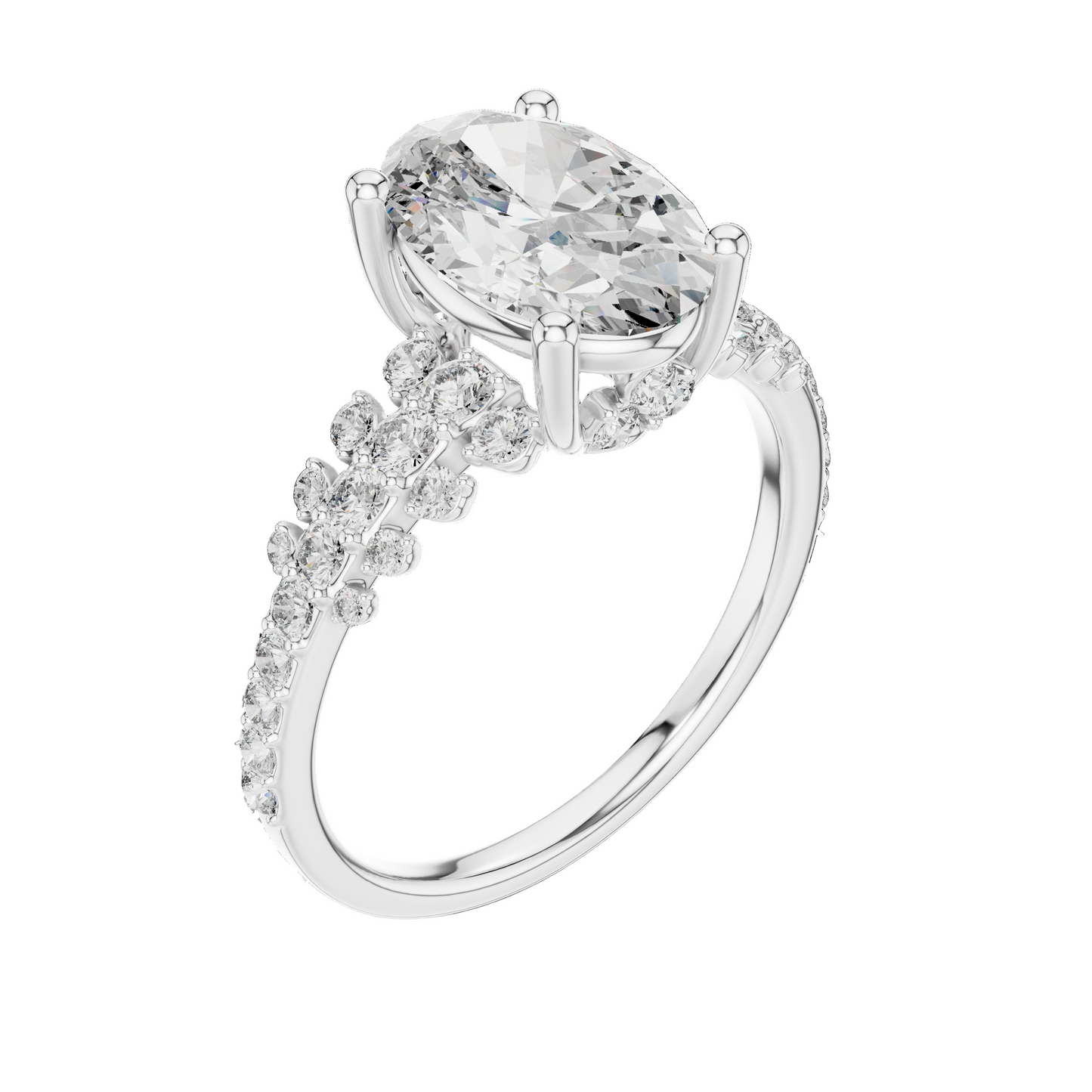 2.57 CT Oval Lab Diamond Ring for Women | VVS-VS EF Clarity | 18KT, 14KT, 10KT Gold & 925 Silver | Moissanite Option Available | Rose, Yellow, White Gold