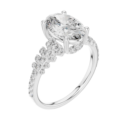 2.57 CT Oval Lab Diamond Ring for Women | VVS-VS EF Clarity | 18KT, 14KT, 10KT Gold & 925 Silver | Moissanite Option Available | Rose, Yellow, White Gold