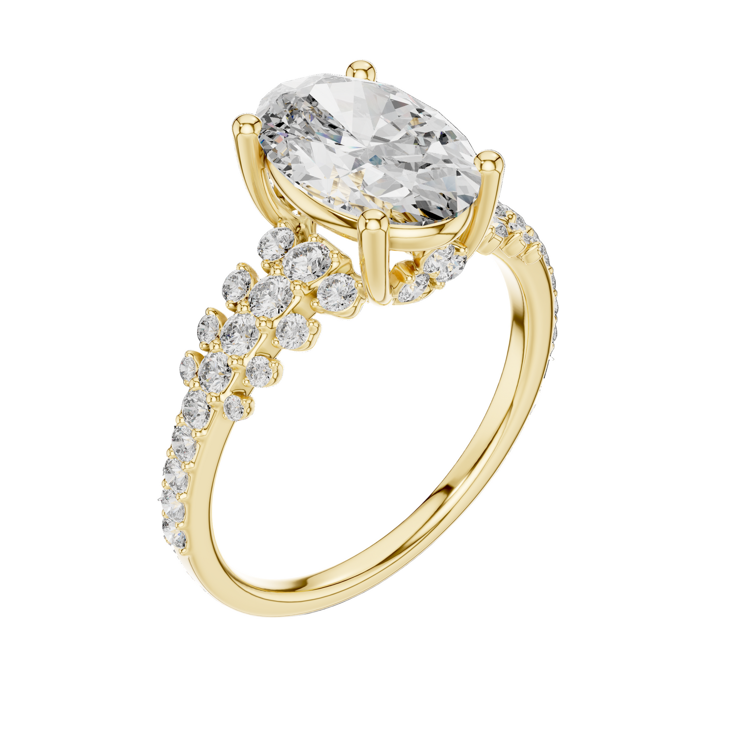 2.57 CT Oval Lab Diamond Ring for Women | VVS-VS EF Clarity | 18KT, 14KT, 10KT Gold & 925 Silver | Moissanite Option Available | Rose, Yellow, White Gold