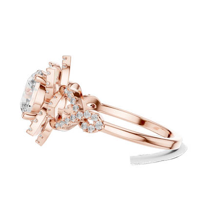 1.82 CT Lab Diamond Halo Ring for Women | VVS-VS EF Clarity | 18KT, 14KT, 10KT Gold & 925 Silver | Rose, Yellow, White Gold & Moissanite Options