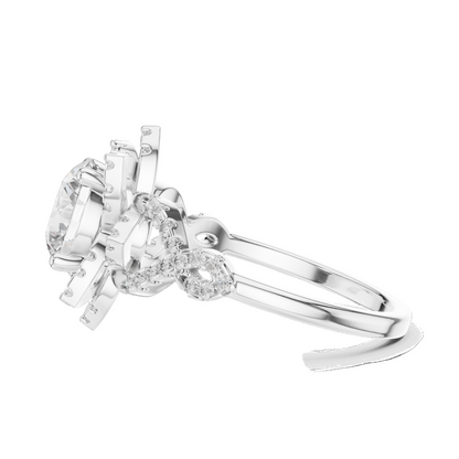 1.82 CT Lab Diamond Halo Ring for Women | VVS-VS EF Clarity | 18KT, 14KT, 10KT Gold & 925 Silver | Rose, Yellow, White Gold & Moissanite Options