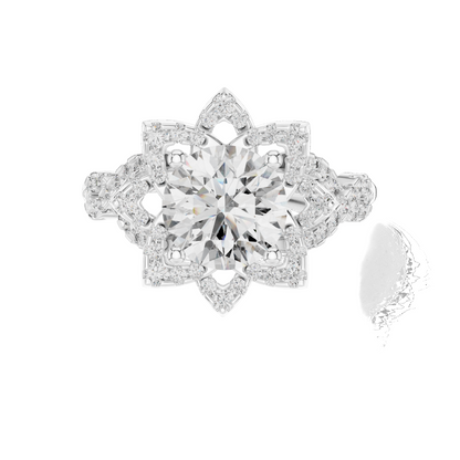 1.82 CT Lab Diamond Halo Ring for Women | VVS-VS EF Clarity | 18KT, 14KT, 10KT Gold & 925 Silver | Rose, Yellow, White Gold & Moissanite Options