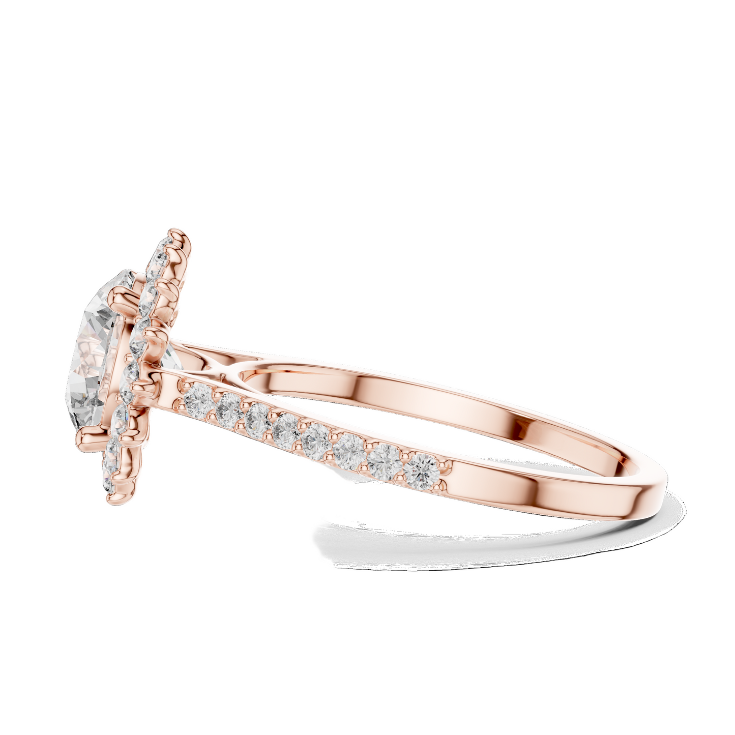 1.98 CT Lab-Grown Diamond Halo Engagement Ring for Women | VVS-VS EF Clarity | 18KT, 14KT, 10KT Gold & 925 Silver | Rose, Yellow, White Gold & Moissanite Options