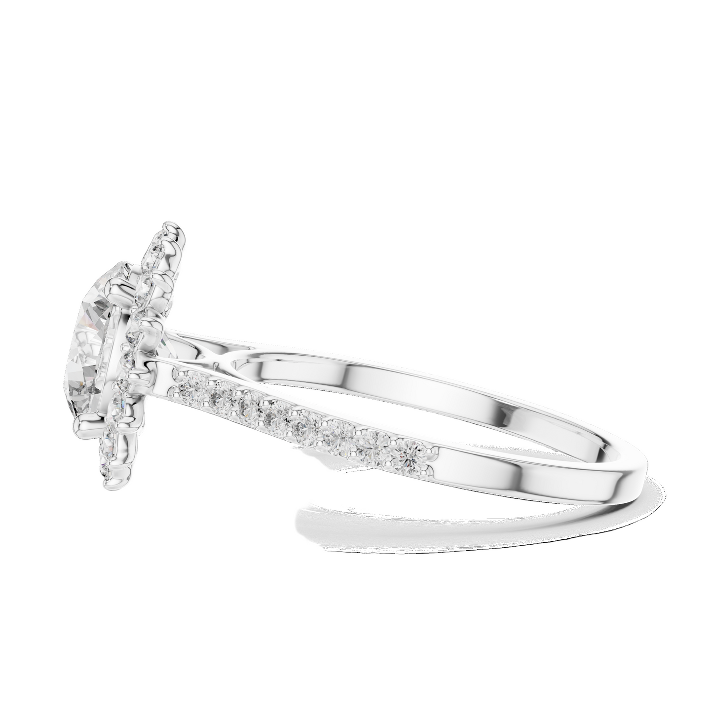 1.98 CT Lab-Grown Diamond Halo Engagement Ring for Women | VVS-VS EF Clarity | 18KT, 14KT, 10KT Gold & 925 Silver | Rose, Yellow, White Gold & Moissanite Options