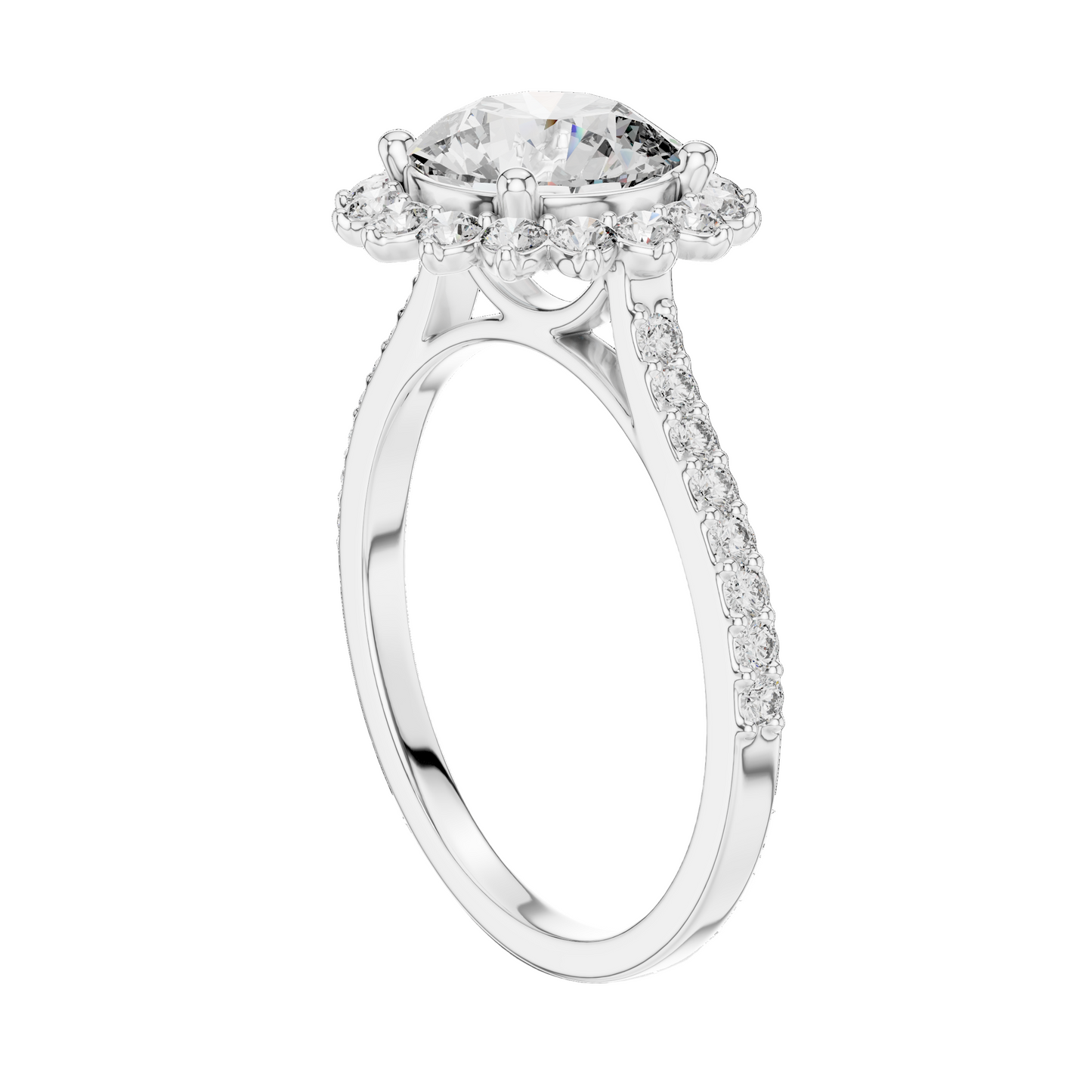 1.98 CT Lab-Grown Diamond Halo Engagement Ring for Women | VVS-VS EF Clarity | 18KT, 14KT, 10KT Gold & 925 Silver | Rose, Yellow, White Gold & Moissanite Options