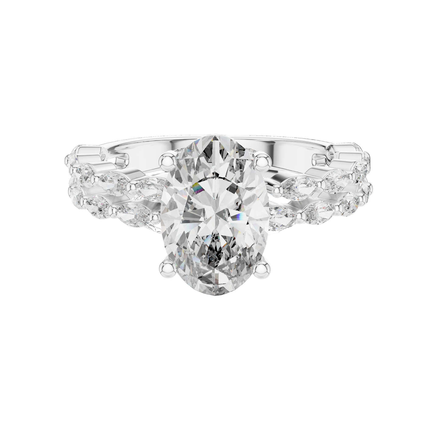 2.72 CT Lab Diamond Oval Solitaire Ring for Women | VVS-VS EF Clarity | 18KT, 14KT, 10KT Gold & 925 Silver | Rose, Yellow, White Gold & Moissanite Options
