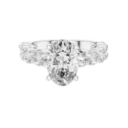 2.72 CT Lab Diamond Oval Solitaire Ring for Women | VVS-VS EF Clarity | 18KT, 14KT, 10KT Gold & 925 Silver | Rose, Yellow, White Gold & Moissanite Options