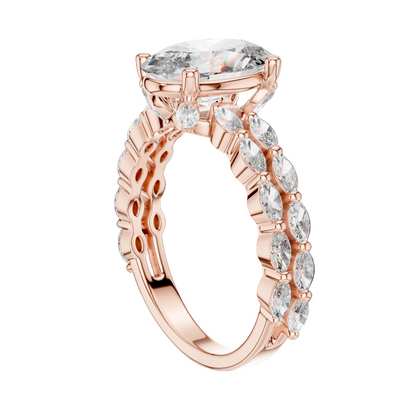 2.72 CT Lab Diamond Oval Solitaire Ring for Women | VVS-VS EF Clarity | 18KT, 14KT, 10KT Gold & 925 Silver | Rose, Yellow, White Gold & Moissanite Options