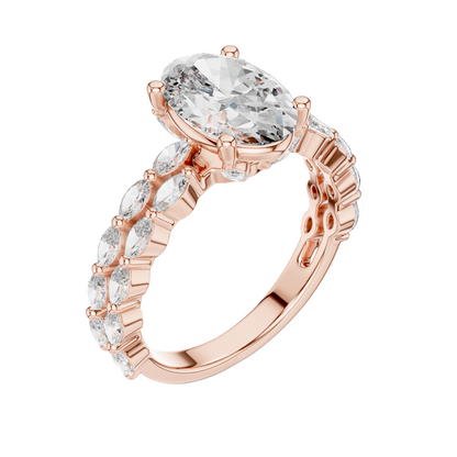 2.72 CT Lab Diamond Oval Solitaire Ring for Women | VVS-VS EF Clarity | 18KT, 14KT, 10KT Gold & 925 Silver | Rose, Yellow, White Gold & Moissanite Options