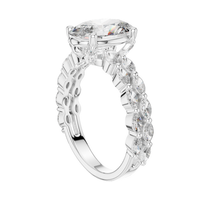 2.72 CT Lab Diamond Oval Solitaire Ring for Women | VVS-VS EF Clarity | 18KT, 14KT, 10KT Gold & 925 Silver | Rose, Yellow, White Gold & Moissanite Options