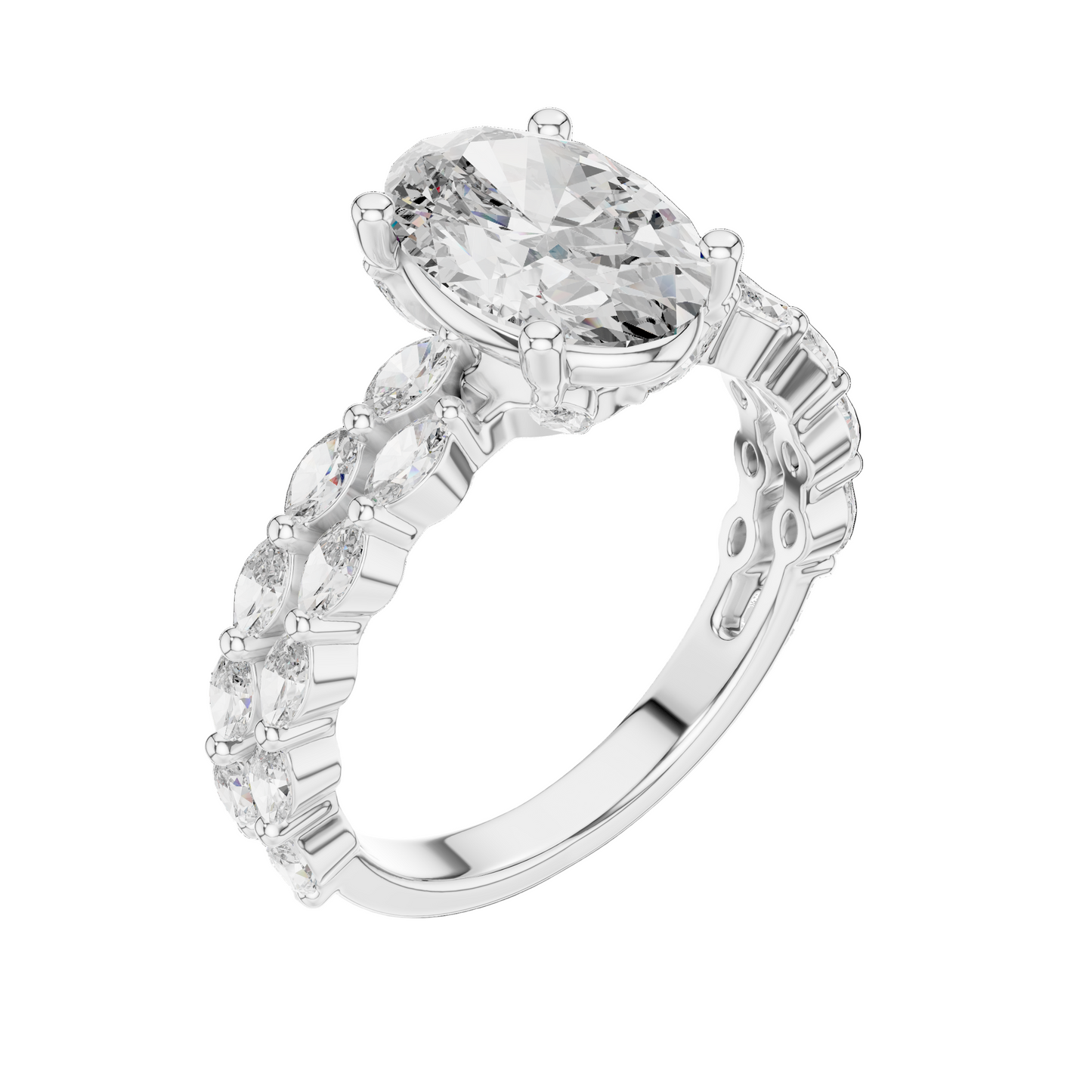 2.72 CT Lab Diamond Oval Solitaire Ring for Women | VVS-VS EF Clarity | 18KT, 14KT, 10KT Gold & 925 Silver | Rose, Yellow, White Gold & Moissanite Options