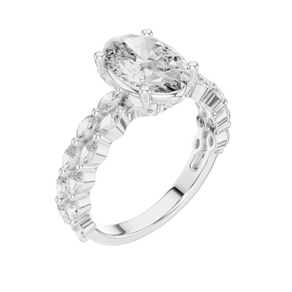 2.72 CT Lab Diamond Oval Solitaire Ring for Women | VVS-VS EF Clarity | 18KT, 14KT, 10KT Gold & 925 Silver | Rose, Yellow, White Gold & Moissanite Options