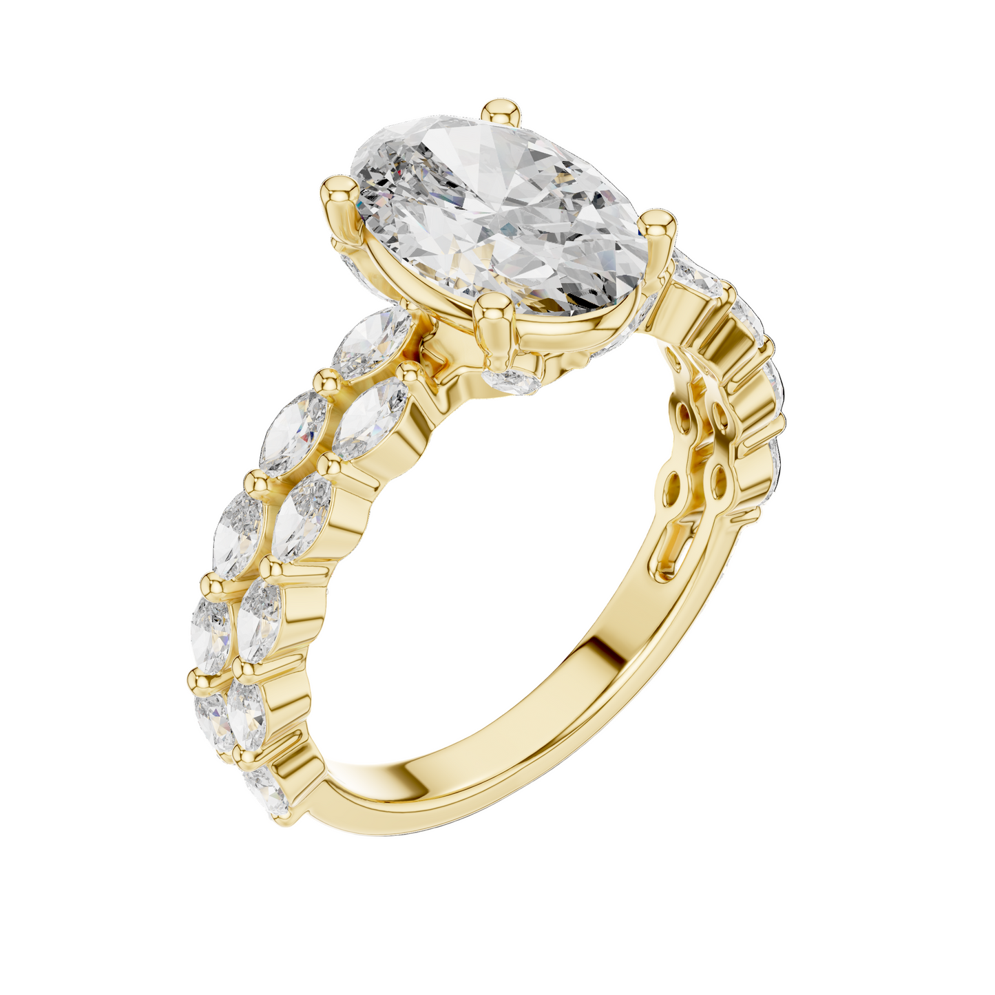 2.72 CT Lab Diamond Oval Solitaire Ring for Women | VVS-VS EF Clarity | 18KT, 14KT, 10KT Gold & 925 Silver | Rose, Yellow, White Gold & Moissanite Options