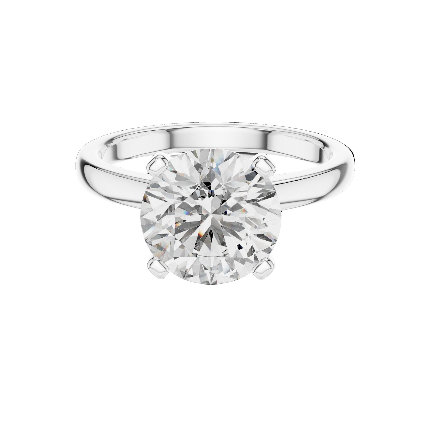 2.5 CT Round Brilliant Cut Lab-Grown Diamond Solitaire Ring for Women | VVS-VS EF CVD Diamond | 18KT, 14KT, 10KT Gold & 925 Silver | Moissanite Option | Rose, Yellow, White Gold