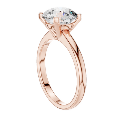 2.5 CT Round Brilliant Cut Lab-Grown Diamond Solitaire Ring for Women | VVS-VS EF CVD Diamond | 18KT, 14KT, 10KT Gold & 925 Silver | Moissanite Option | Rose, Yellow, White Gold