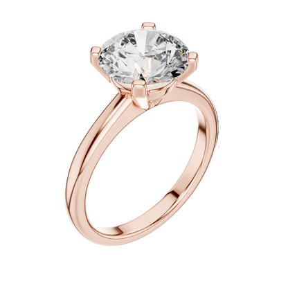 2.5 CT Round Brilliant Cut Lab-Grown Diamond Solitaire Ring for Women | VVS-VS EF CVD Diamond | 18KT, 14KT, 10KT Gold & 925 Silver | Moissanite Option | Rose, Yellow, White Gold