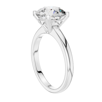 2.5 CT Round Brilliant Cut Lab-Grown Diamond Solitaire Ring for Women | VVS-VS EF CVD Diamond | 18KT, 14KT, 10KT Gold & 925 Silver | Moissanite Option | Rose, Yellow, White Gold