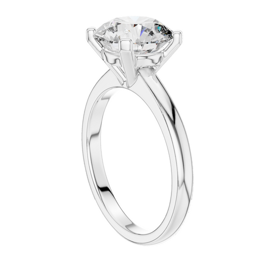 2.5 CT Round Brilliant Cut Lab-Grown Diamond Solitaire Ring for Women | VVS-VS EF CVD Diamond | 18KT, 14KT, 10KT Gold & 925 Silver | Moissanite Option | Rose, Yellow, White Gold