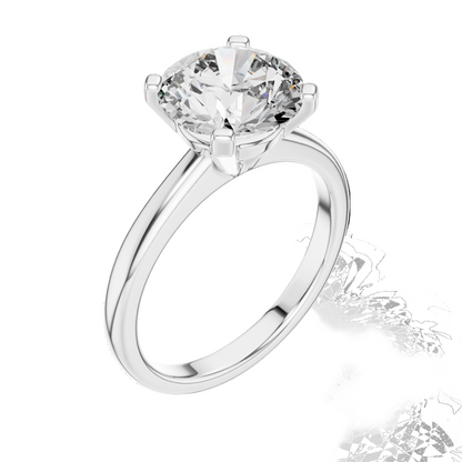 2.5 CT Round Brilliant Cut Lab-Grown Diamond Solitaire Ring for Women | VVS-VS EF CVD Diamond | 18KT, 14KT, 10KT Gold & 925 Silver | Moissanite Option | Rose, Yellow, White Gold