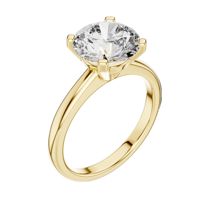2.5 CT Round Brilliant Cut Lab-Grown Diamond Solitaire Ring for Women | VVS-VS EF CVD Diamond | 18KT, 14KT, 10KT Gold & 925 Silver | Moissanite Option | Rose, Yellow, White Gold