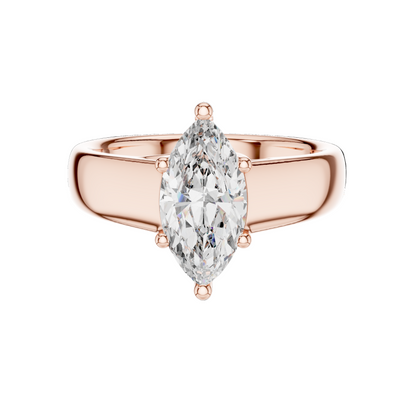 2.00 CT Marquise Lab Diamond Ring for Women | VVS–VS EF Clarity | 18KT, 14KT, 10KT Gold & 925 Silver | Rose, Yellow, White Gold & Moissanite Option