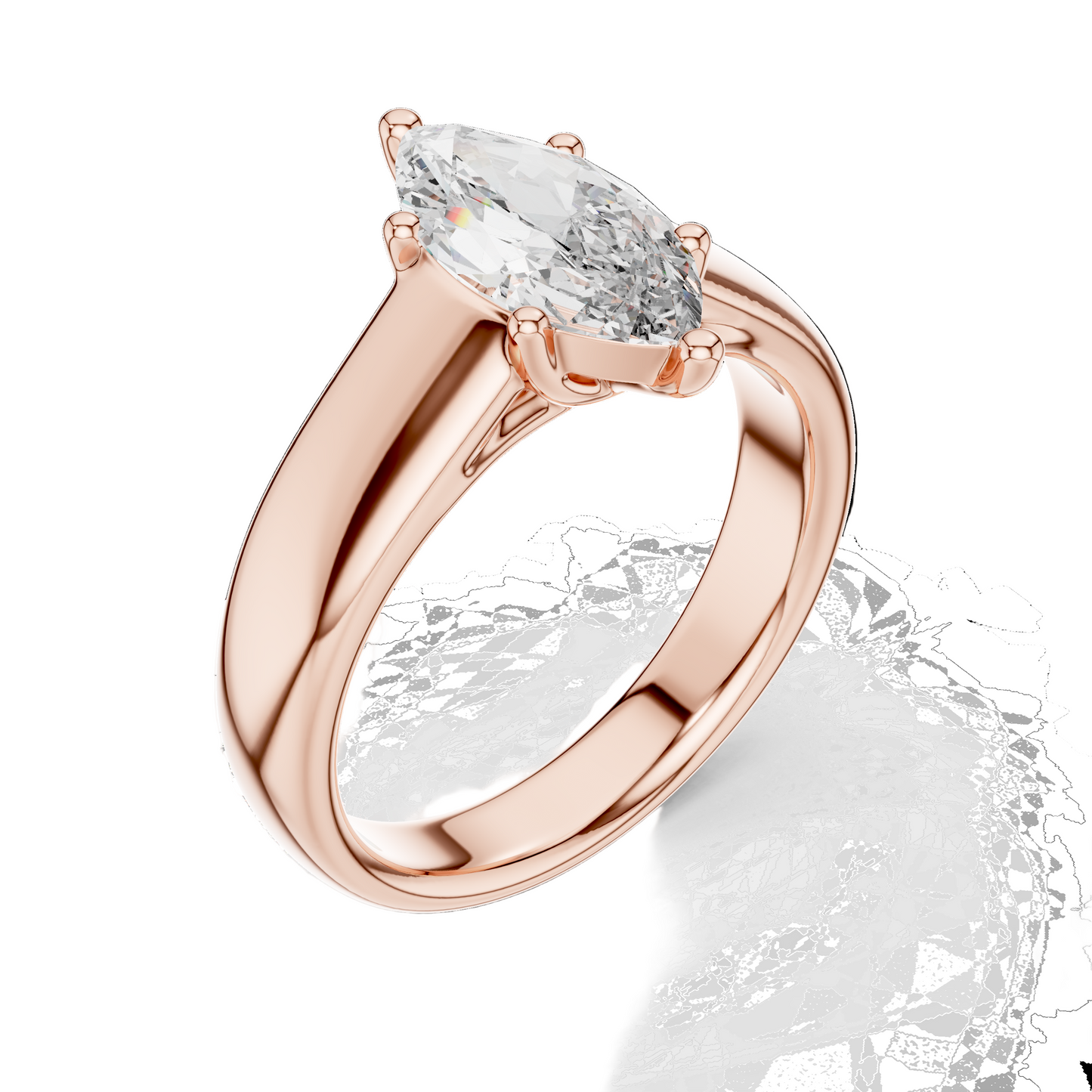 2.00 CT Marquise Lab Diamond Ring for Women | VVS–VS EF Clarity | 18KT, 14KT, 10KT Gold & 925 Silver | Rose, Yellow, White Gold & Moissanite Option