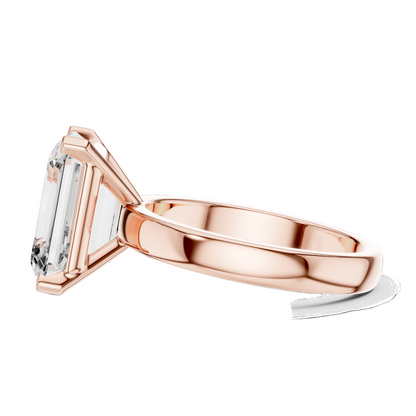 2 CT Lab-Grown VVS-VS EF Diamond Ring for Women | Emerald Cut, 18KT, 14KT, 10KT Gold & 925 Silver | Rose, Yellow, White Gold & Moissanite Options