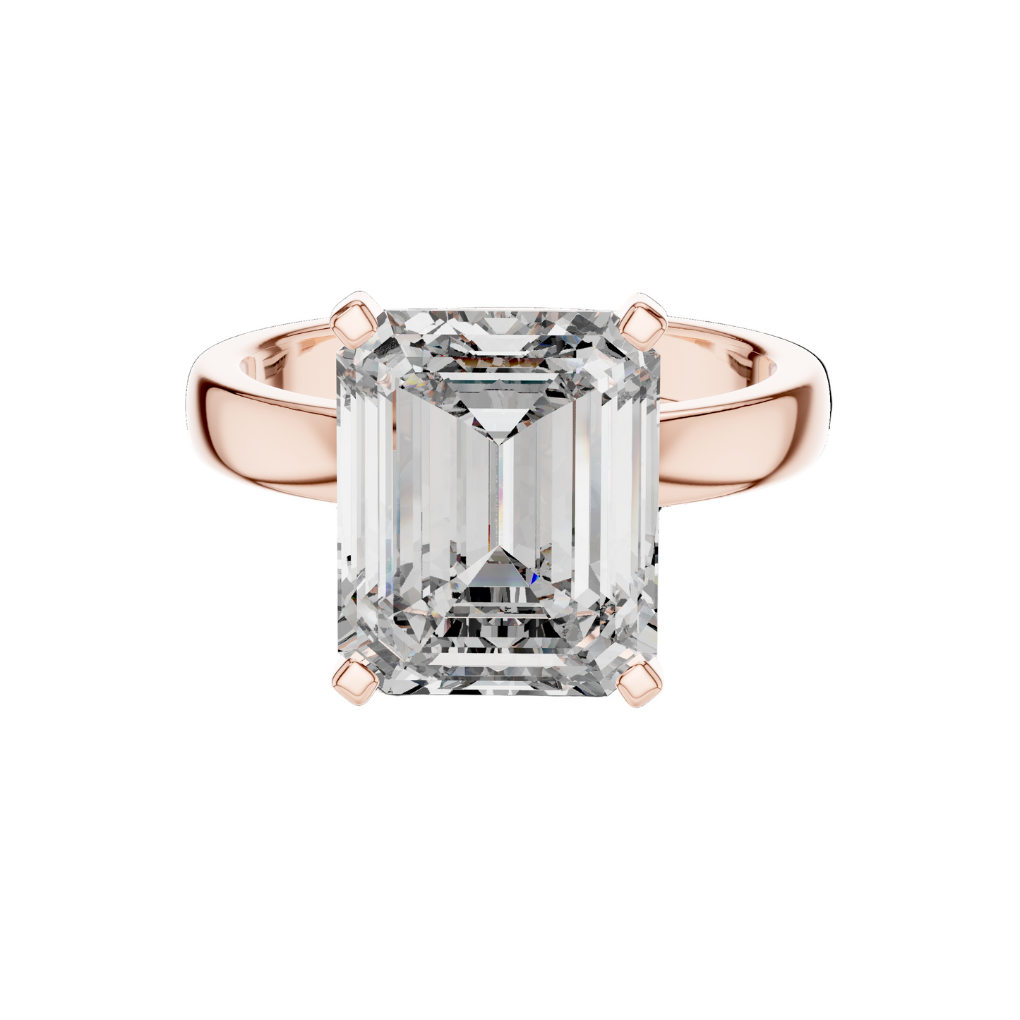 2 CT Lab-Grown VVS-VS EF Diamond Ring for Women | Emerald Cut, 18KT, 14KT, 10KT Gold & 925 Silver | Rose, Yellow, White Gold & Moissanite Options