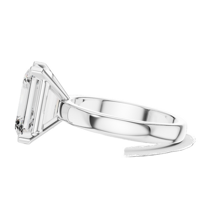 2 CT Lab-Grown VVS-VS EF Diamond Ring for Women | Emerald Cut, 18KT, 14KT, 10KT Gold & 925 Silver | Rose, Yellow, White Gold & Moissanite Options