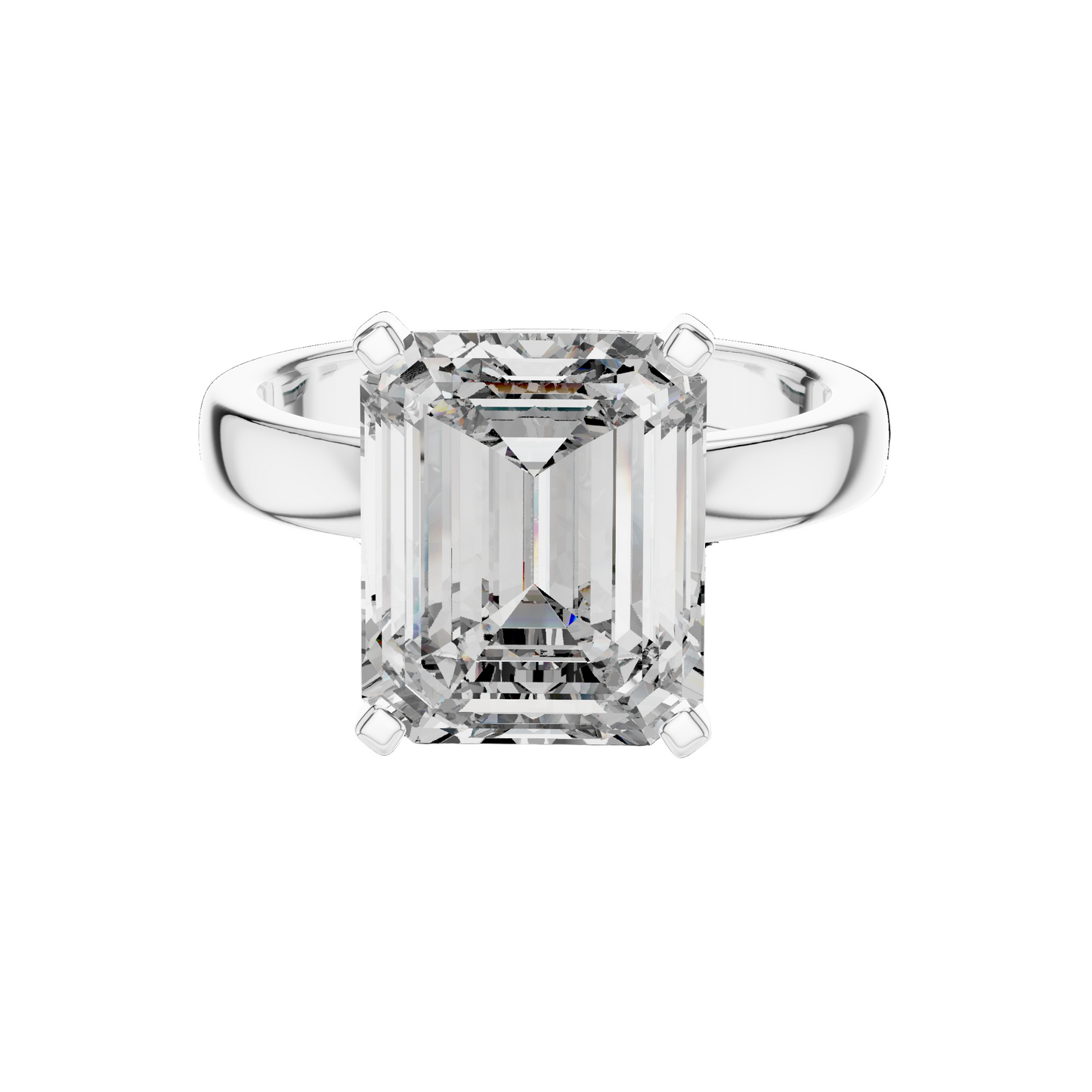 2 CT Lab-Grown VVS-VS EF Diamond Ring for Women | Emerald Cut, 18KT, 14KT, 10KT Gold & 925 Silver | Rose, Yellow, White Gold & Moissanite Options