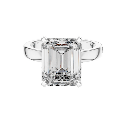 2 CT Lab-Grown VVS-VS EF Diamond Ring for Women | Emerald Cut, 18KT, 14KT, 10KT Gold & 925 Silver | Rose, Yellow, White Gold & Moissanite Options