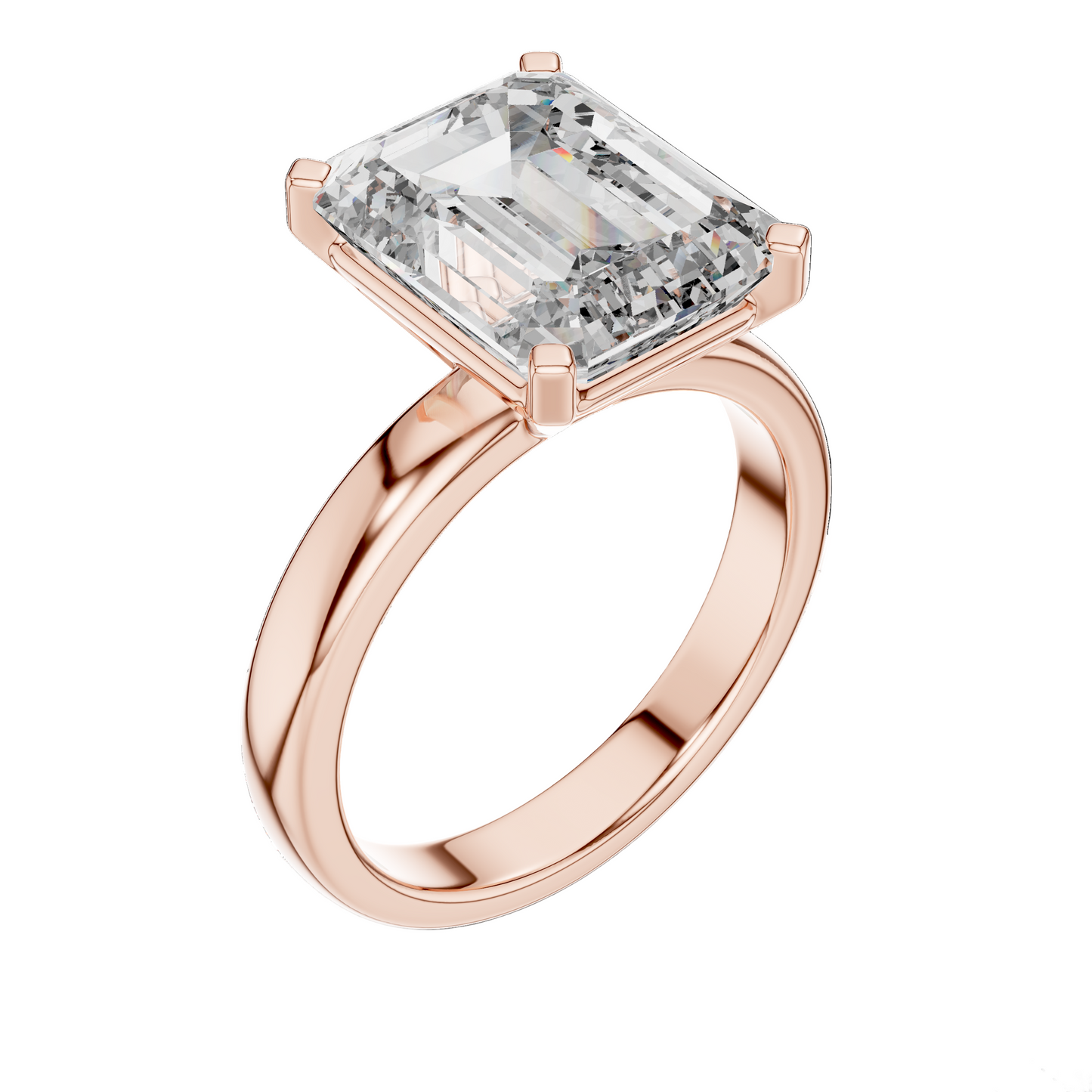 2 CT Lab-Grown VVS-VS EF Diamond Ring for Women | Emerald Cut, 18KT, 14KT, 10KT Gold & 925 Silver | Rose, Yellow, White Gold & Moissanite Options