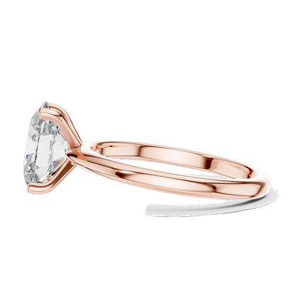 2 CT Lab Diamond Oval Solitaire Ring for Women | VVS-VS EF Clarity | 18KT, 14KT, 10KT Gold & 925 Silver | Rose, Yellow, White Gold & Moissanite Options