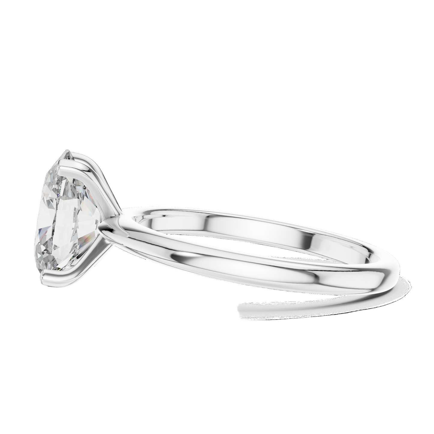 2 CT Lab Diamond Oval Solitaire Ring for Women | VVS-VS EF Clarity | 18KT, 14KT, 10KT Gold & 925 Silver | Rose, Yellow, White Gold & Moissanite Options