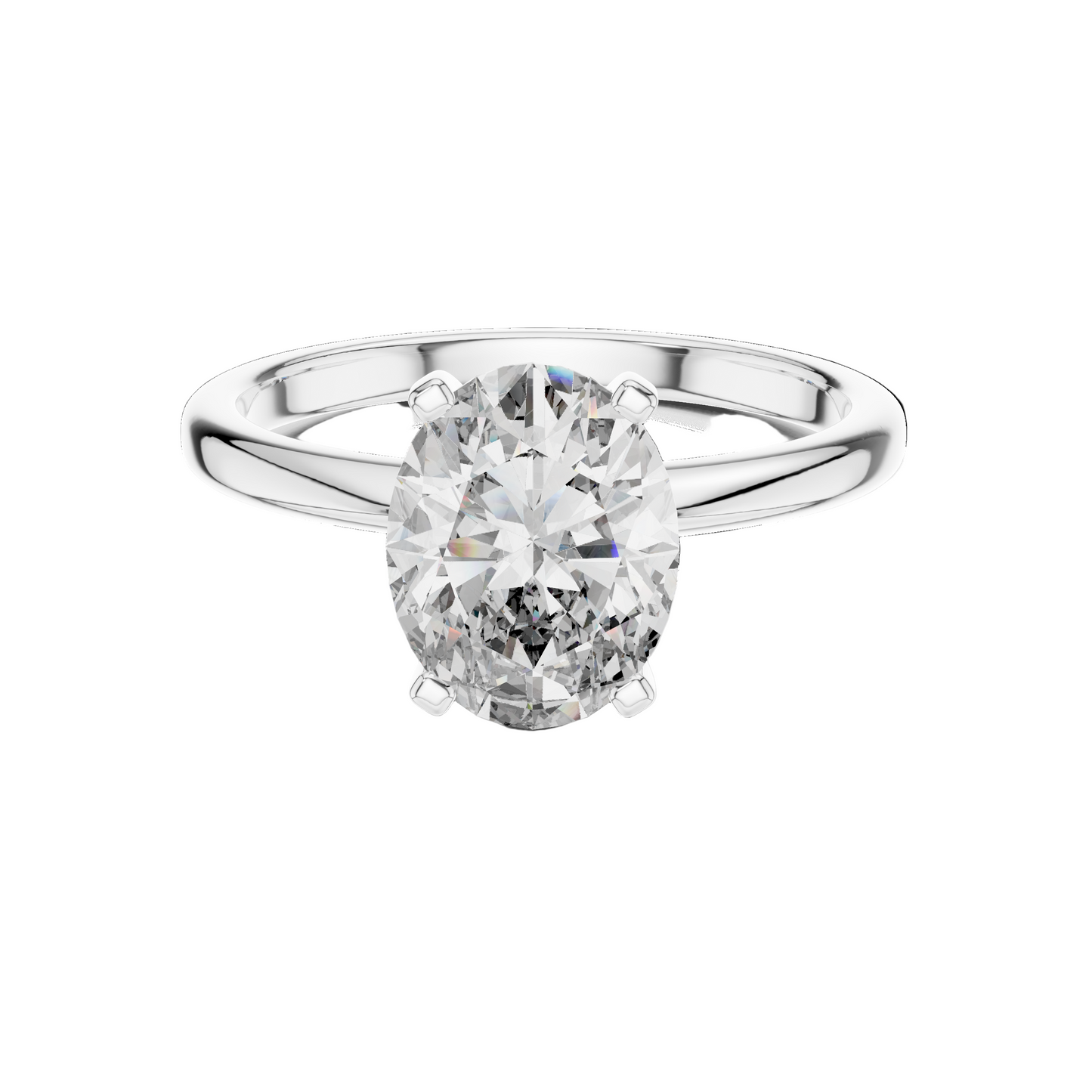 2 CT Lab Diamond Oval Solitaire Ring for Women | VVS-VS EF Clarity | 18KT, 14KT, 10KT Gold & 925 Silver | Rose, Yellow, White Gold & Moissanite Options