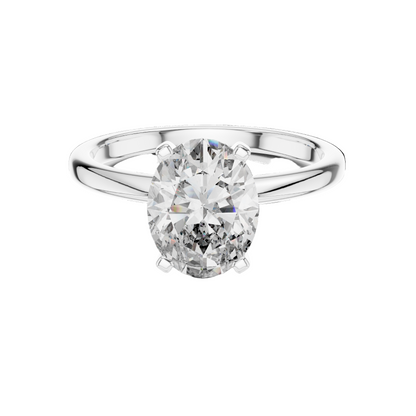 2 CT Lab Diamond Oval Solitaire Ring for Women | VVS-VS EF Clarity | 18KT, 14KT, 10KT Gold & 925 Silver | Rose, Yellow, White Gold & Moissanite Options